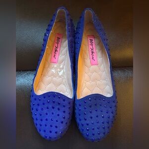 Betsey Johnson Royal Blue Studded Flats